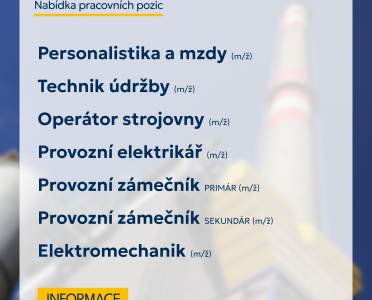 Teplárna Strakonice, a. s. nabízí pracovní pozice