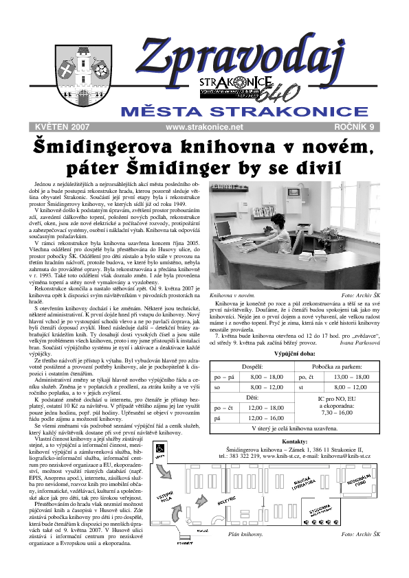 uvodní stránka zpravodaje