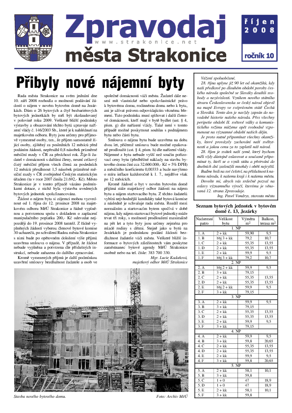 uvodní stránka zpravodaje