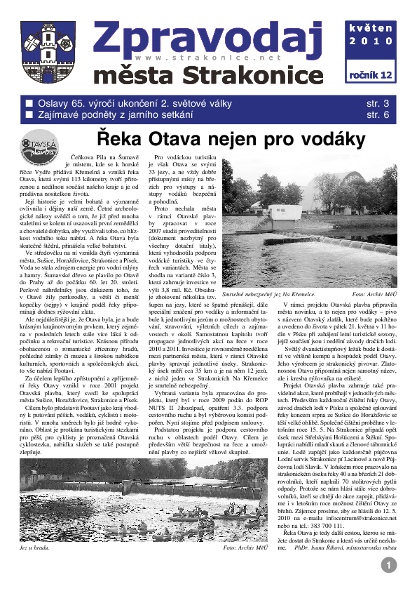 uvodní stránka zpravodaje