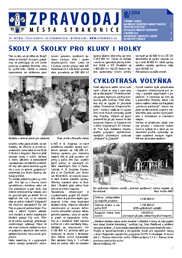 uvodní stránka zpravodaje