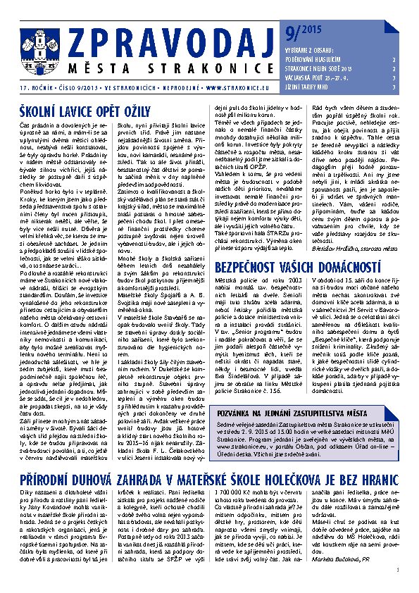 uvodní stránka zpravodaje